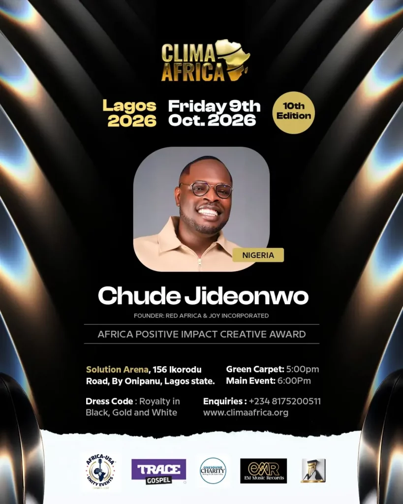 Chude Jideonwo to Receive Africa Positive Impact Creative Award at CLIMA Africa 2026