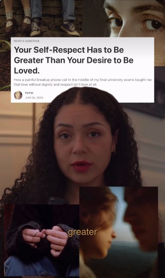 I love you, but I love myself more. This one is a gut punch in the best way. Another essay by FEIFEI, on Substack. If you’ve ever waited for someone who couldn’t decide if they wanted you, this one’s for you